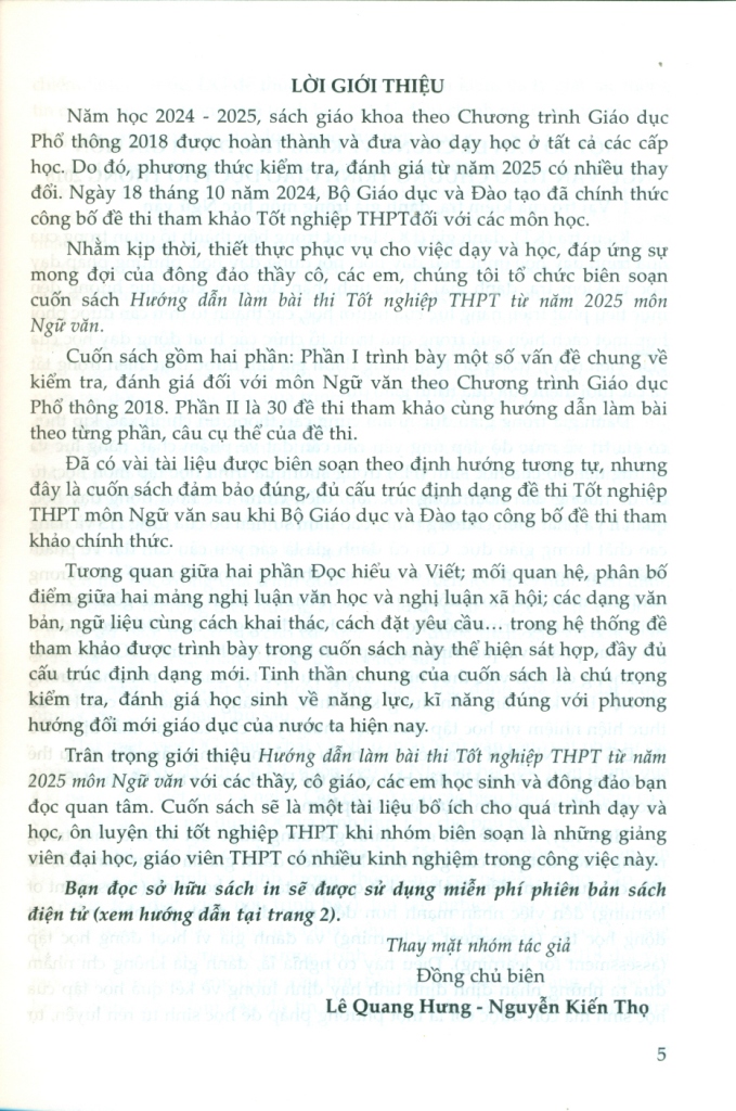 HƯỚNG DẪN LÀM BÀI THI TỐT NGHIỆP THPT TỪ NĂM 2025 MÔN NGỮ VĂN